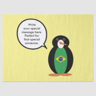 Papel De Seda Bandeira Brasileira Ms Penguin Personalizada Fala