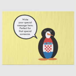 Papel De Seda Bandeira Croata Conversando Sra. Penguin Personali