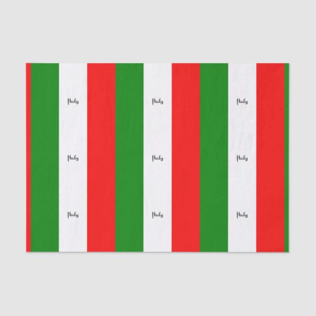 Papel De Seda Bandeira da Itália, rotulada (Frente )