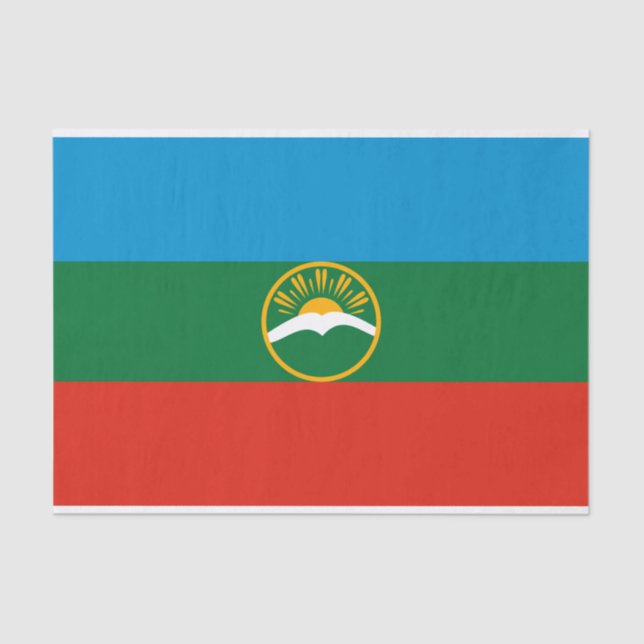 Papel De Seda Bandeira da Karachay Cherkessia (Frente )