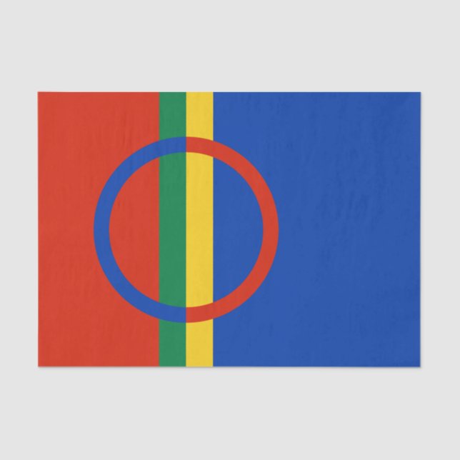 Papel De Seda Bandeira da Lapónia (Natal) (Sami) (Laplander) (Frente )