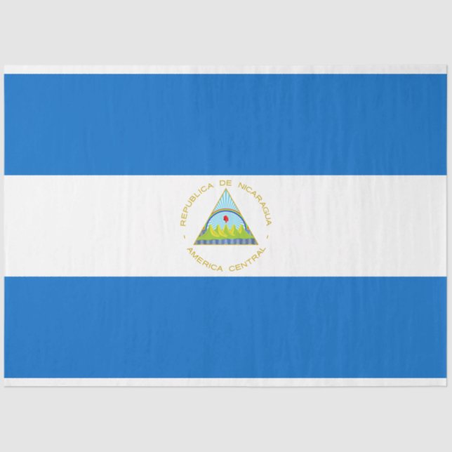 Papel De Seda Bandeira da Nicarágua (Frente )