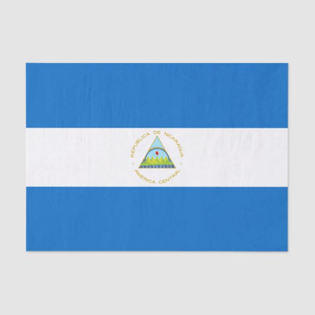 Papel De Seda Bandeira da Nicarágua (Frente )