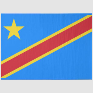Papel De Seda Bandeira da RDC (República Democrática do Congo)