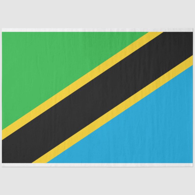 Papel De Seda Bandeira da Tanzânia (Frente )