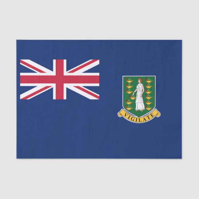 Papel De Seda Bandeira das Ilhas Virgens Britânicas (Frente )