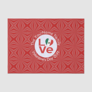 Papel De Seda Bandeira de Amor Vermelha Mexicana Personalizada 