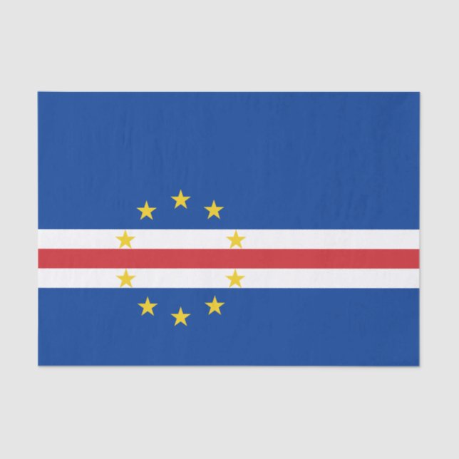 Papel De Seda Bandeira de Cabo Verde (Frente )