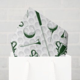 Papel De Seda Bandeira de Golfe Branco Verde Golfe Bola Clusters