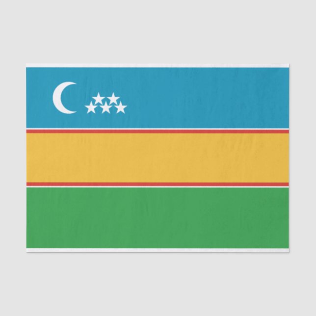 Papel De Seda Bandeira de Karakalpakstan (Frente )