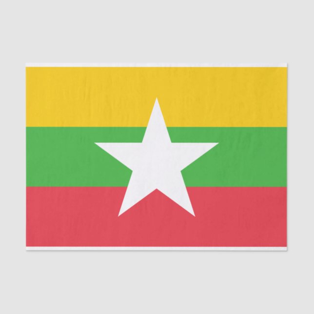 Papel De Seda Bandeira de Myanmar (Frente )