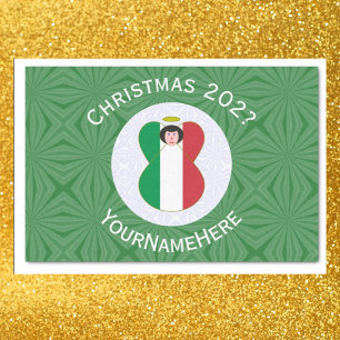 Papel De Seda Bandeira de Natal do Anjo Italiano Personalizada