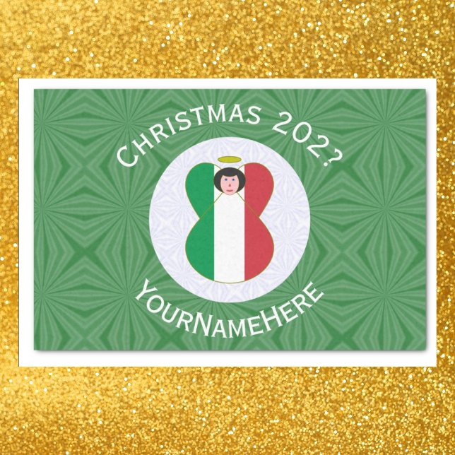 Papel De Seda Bandeira de Natal do Anjo Italiano Personalizada (Criador carregado)
