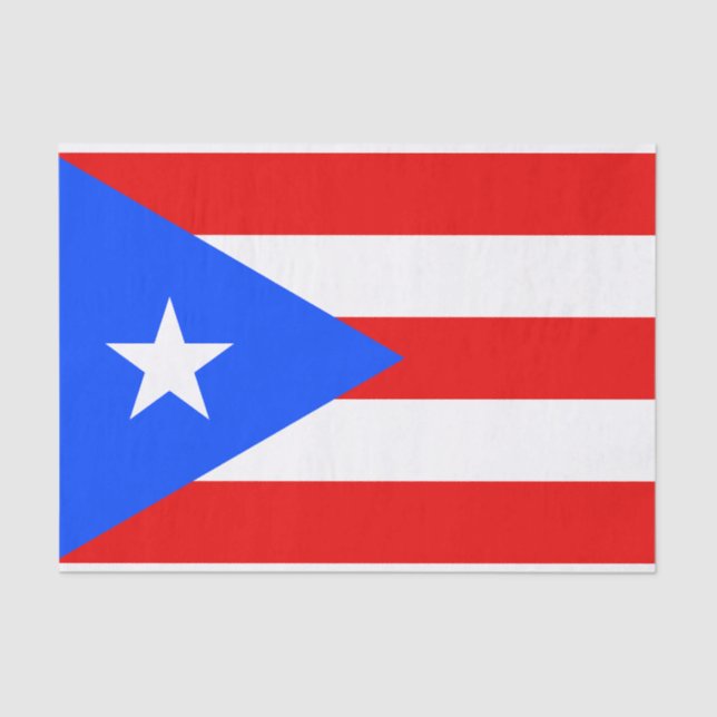 Papel De Seda Bandeira de Porto Rico (Frente )