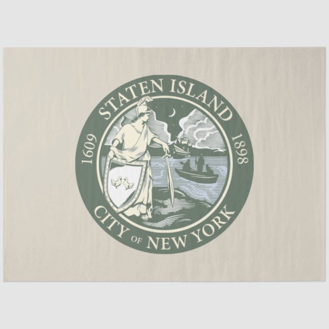 Papel De Seda Bandeira de Staten Island (Borough of Nova Iorque) (Frente )