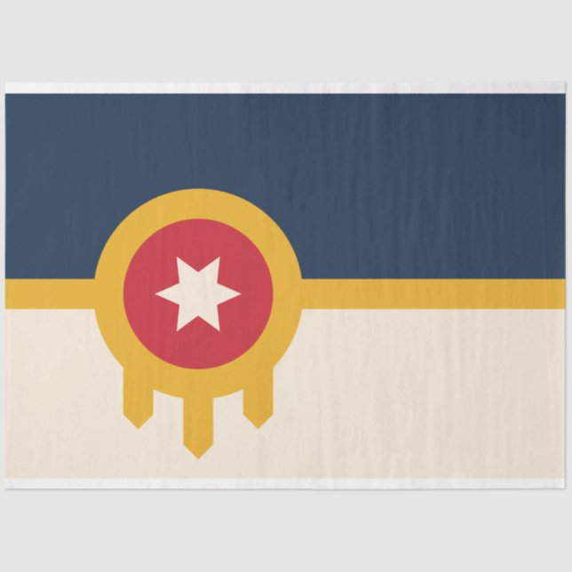 Papel De Seda Bandeira de Tulsa (Oklahoma) (Frente )