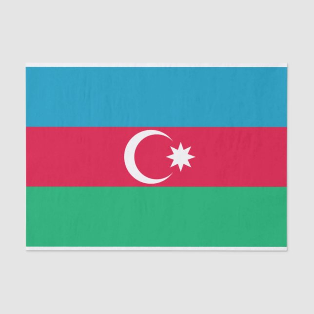 Papel De Seda Bandeira do Azerbaijão Patriótico (Frente )