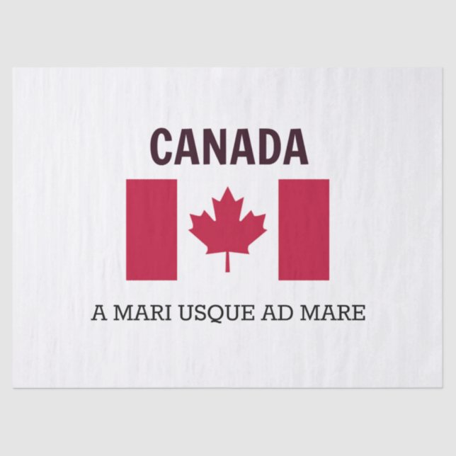 Papel De Seda Bandeira do Canadá e Motto (Frente )