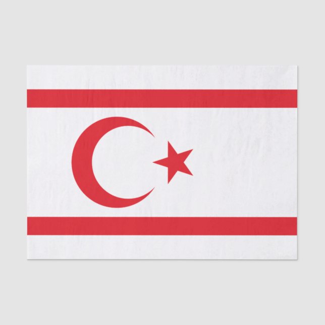 Papel De Seda Bandeira do Chipre do Norte (Frente )