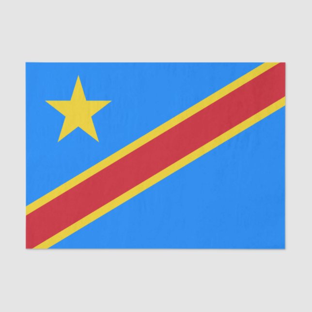 Papel De Seda Bandeira do Congo Quinxassa (Frente )