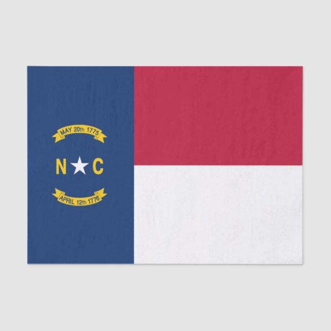 Papel De Seda Bandeira do Estado da Carolina do Norte (Frente )