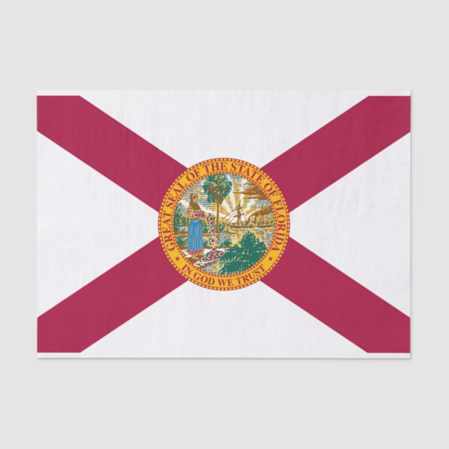 Papel De Seda Bandeira do Estado da Flórida (Frente )