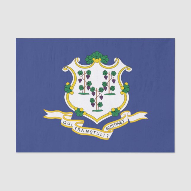 Papel De Seda Bandeira do Estado de Connecticut (Frente )