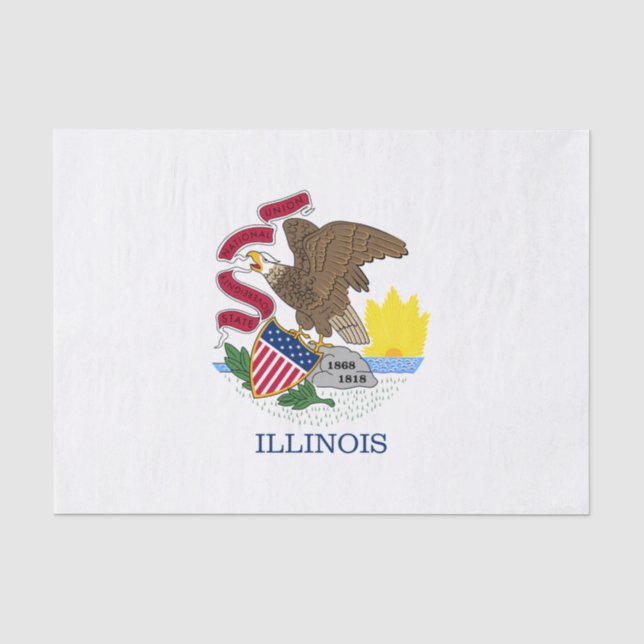 Papel De Seda Bandeira do Estado de Illinois (Frente )