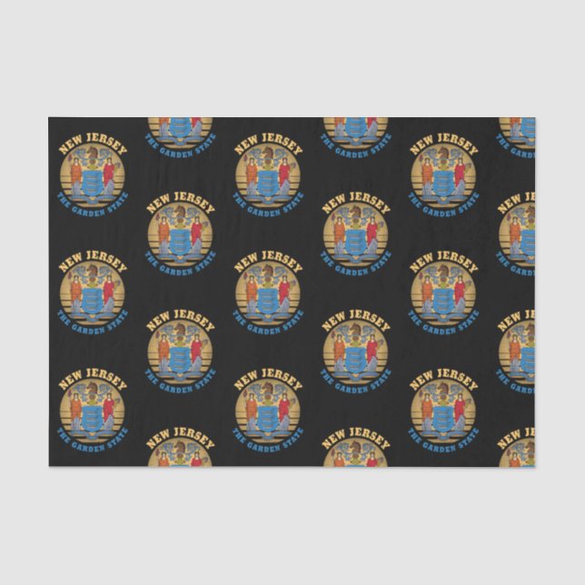 PAPEL DE SEDA BANDEIRA DO ESTADO DE JARDIM DE NOVA JERSEY (Frente )