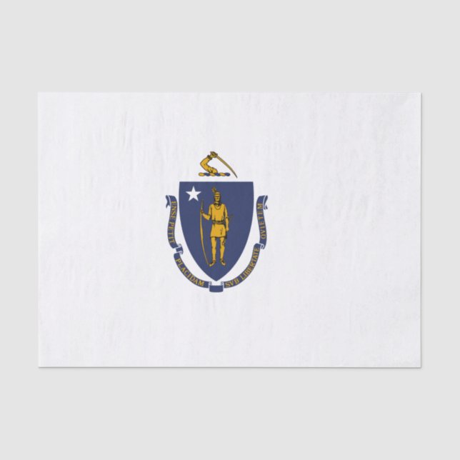 Papel De Seda Bandeira do Estado de Massachusetts (Frente )
