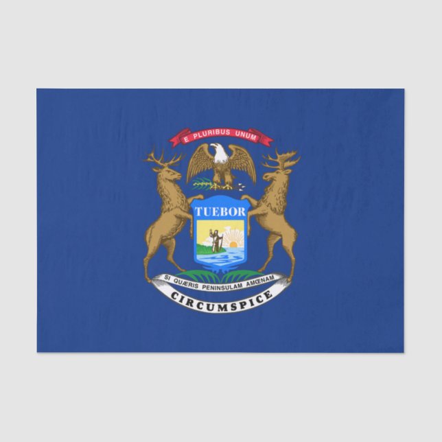 Papel De Seda Bandeira do estado de Michigan (Frente )