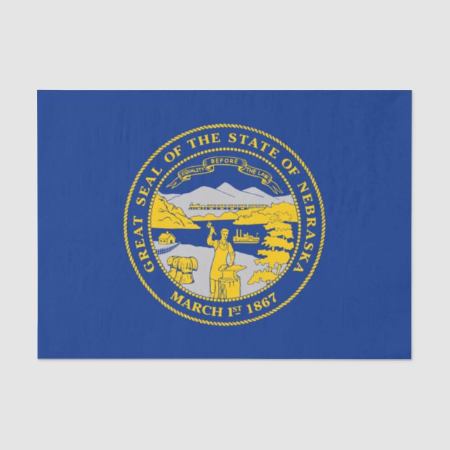 Papel De Seda Bandeira do Estado de Nebraska (Frente )