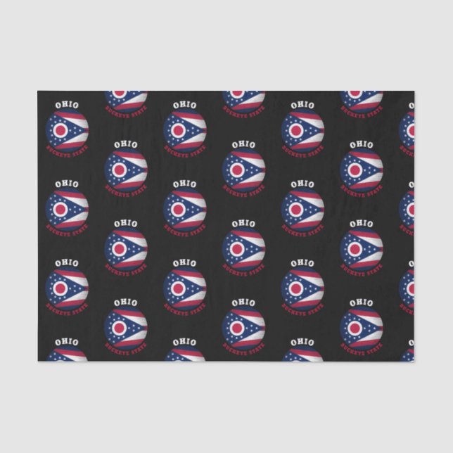 PAPEL DE SEDA BANDEIRA DO ESTADO DE OHIO BUCKEYE (Frente )