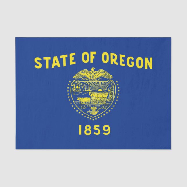 Papel De Seda Bandeira do Estado de Oregon (Frente )