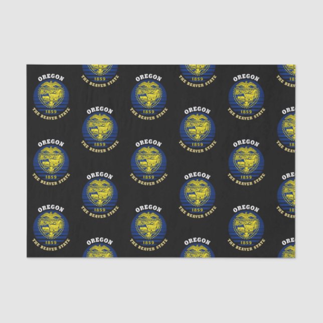 PAPEL DE SEDA BANDEIRA DO ESTADO DE OREGON BEAVER (Frente )