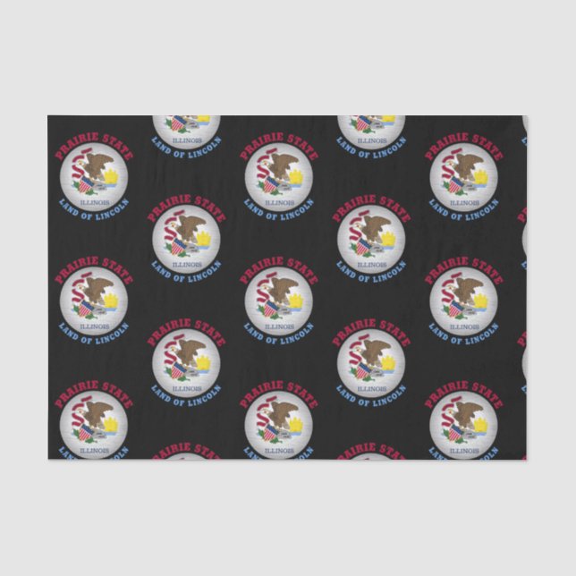 PAPEL DE SEDA BANDEIRA DO ESTADO DE PRADO DE ILLINOIS (Frente )