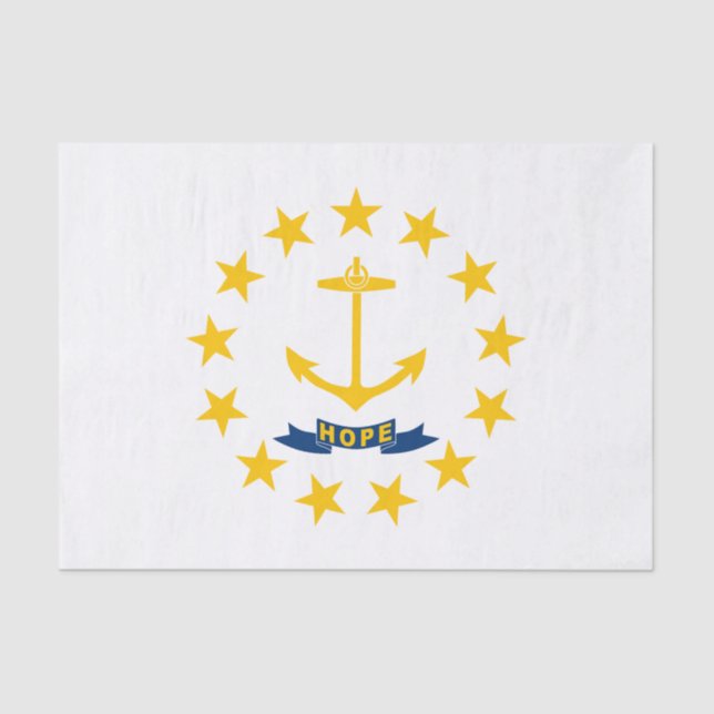 Papel De Seda Bandeira do Estado de Rhode Island (Frente )