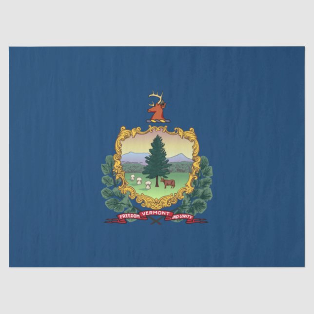 Papel De Seda Bandeira do Estado de Vermont (Frente )