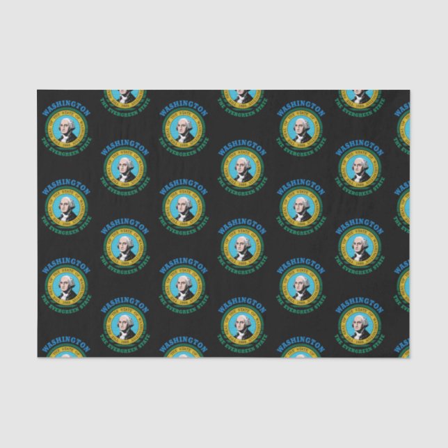 Papel De Seda Bandeira do Estado de Washington Evergreen (Frente )