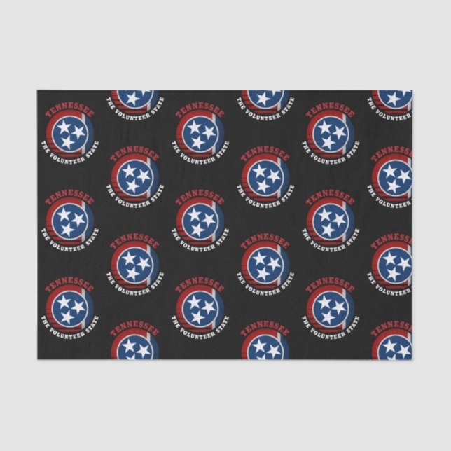 PAPEL DE SEDA BANDEIRA DO ESTADO DO VOLUNTÁRIO DO TENNESSEE (Frente )