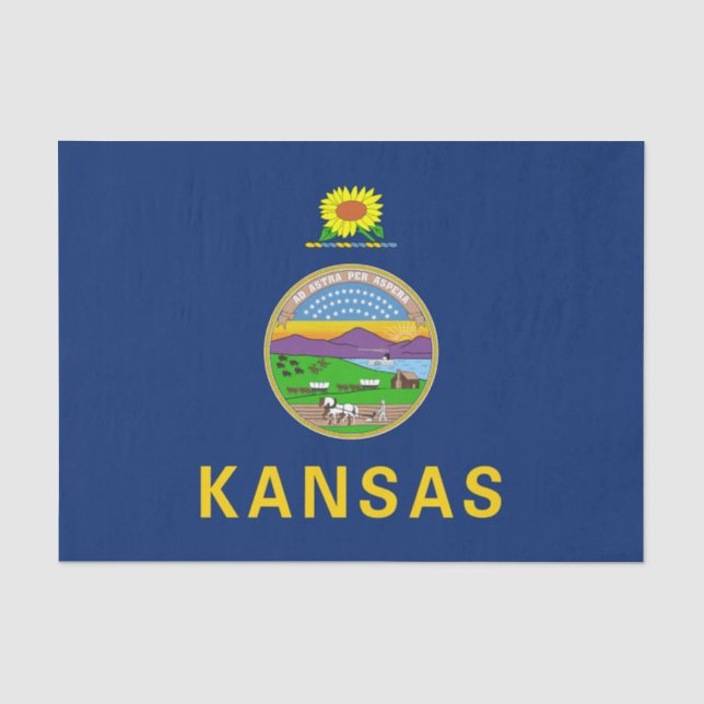 Papel De Seda Bandeira do Kansas (Frente )