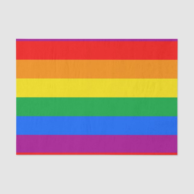Papel De Seda Bandeira do Orgulho Arco-íris LGBTQ+ (Frente )