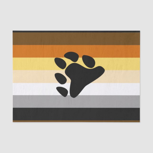 Papel De Seda Bandeira do Orgulho do Urso com Pata (Frente )