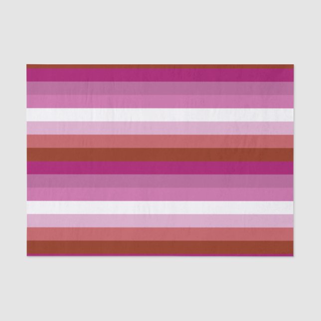 Papel De Seda Bandeira do Orgulho Lésbico Horizontal (Frente )