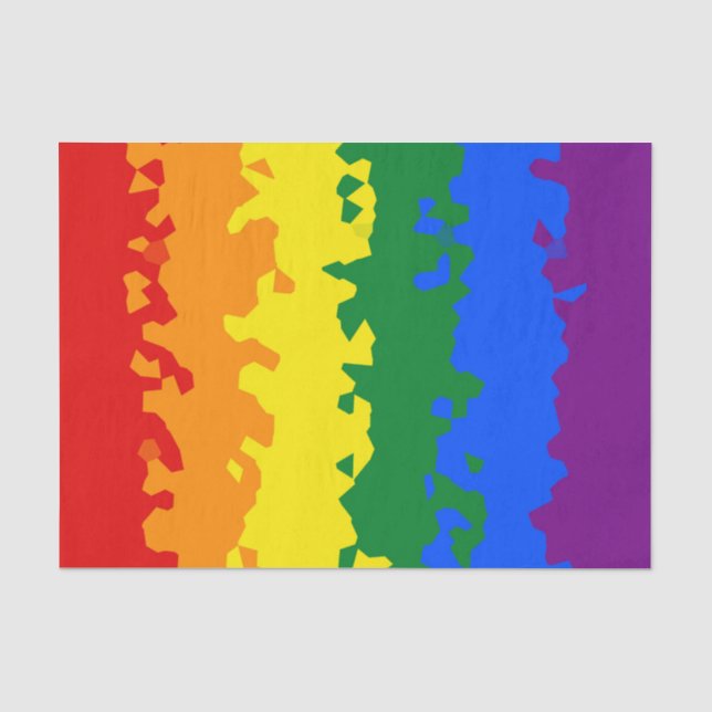 Papel De Seda Bandeira do Orgulho Mosaico do Funky Boho Abstrato (Frente )