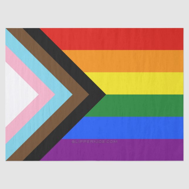 Papel De Seda Bandeira do Orgulho Progressivo de SlipperyJoe sei (Frente )