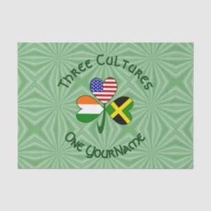 Papel De Seda Bandeira do Trevo Personalizada Jamaicana Irlandes