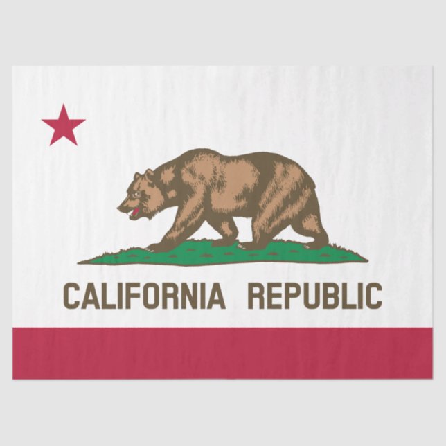 Papel De Seda Bandeira do Urso da República da Califórnia: Calif (Frente )
