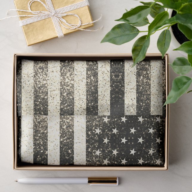 Papel De Seda bandeira dos EUA Espadilha do Ouro Russo Sparkles (Presente)