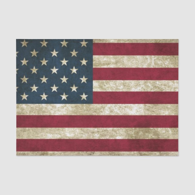 Papel De Seda Bandeira dos EUA Grunge (Frente )